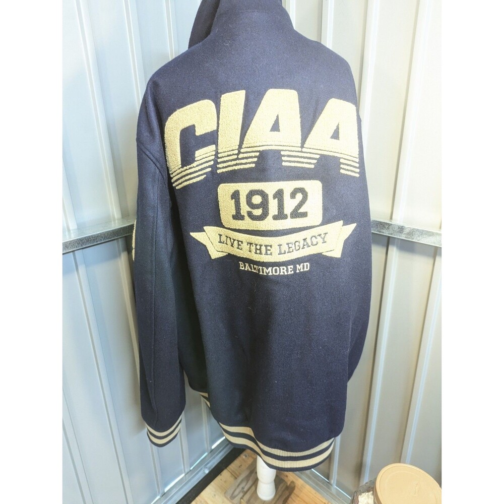 Collegiate Luxe CIAA 1912 Varsity Jacket Men 4XL Navy Blue Wool Chenille... - Picture 6 of 10